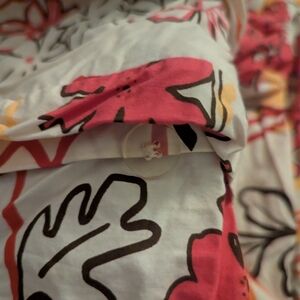 Pottery Barn Duvet King 100% Cotton Buttons Floral Botanical Colorful